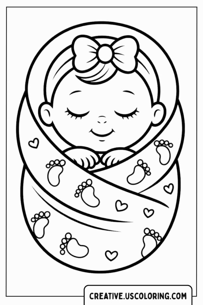 baby-girl-swaddled-in-blanket-coloring-page