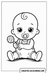 baby-with-lollipop-sitting-in-overalls-coloring-page