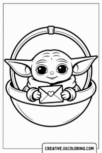 baby-yoda-holding-love-letter-in-basket-coloring-page
