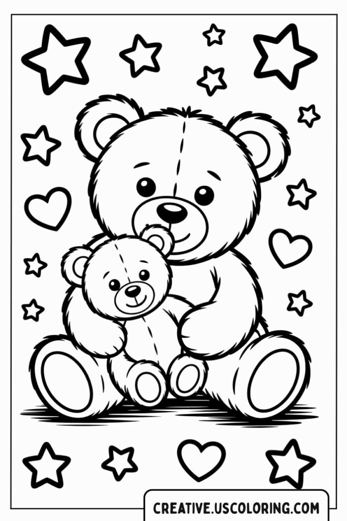 big-bear-holding-small-bear-with-stars-and-hearts-coloring-page