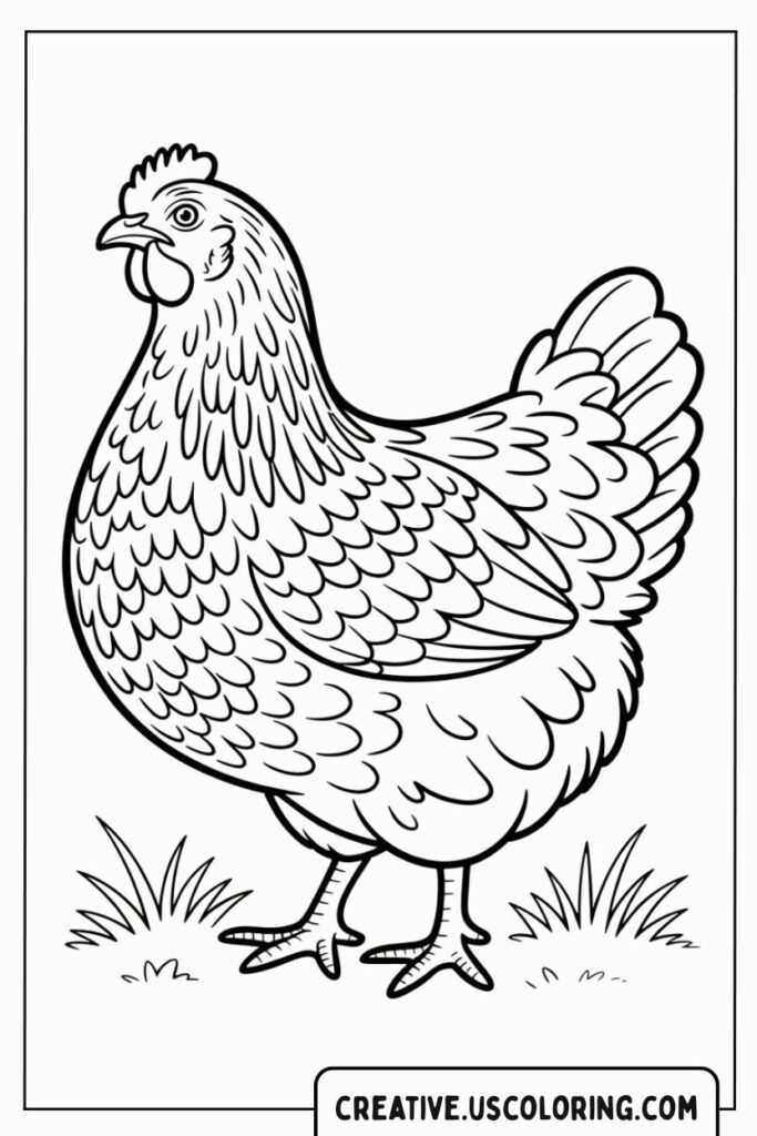 big-chicken-standing-in-grass-coloring-page