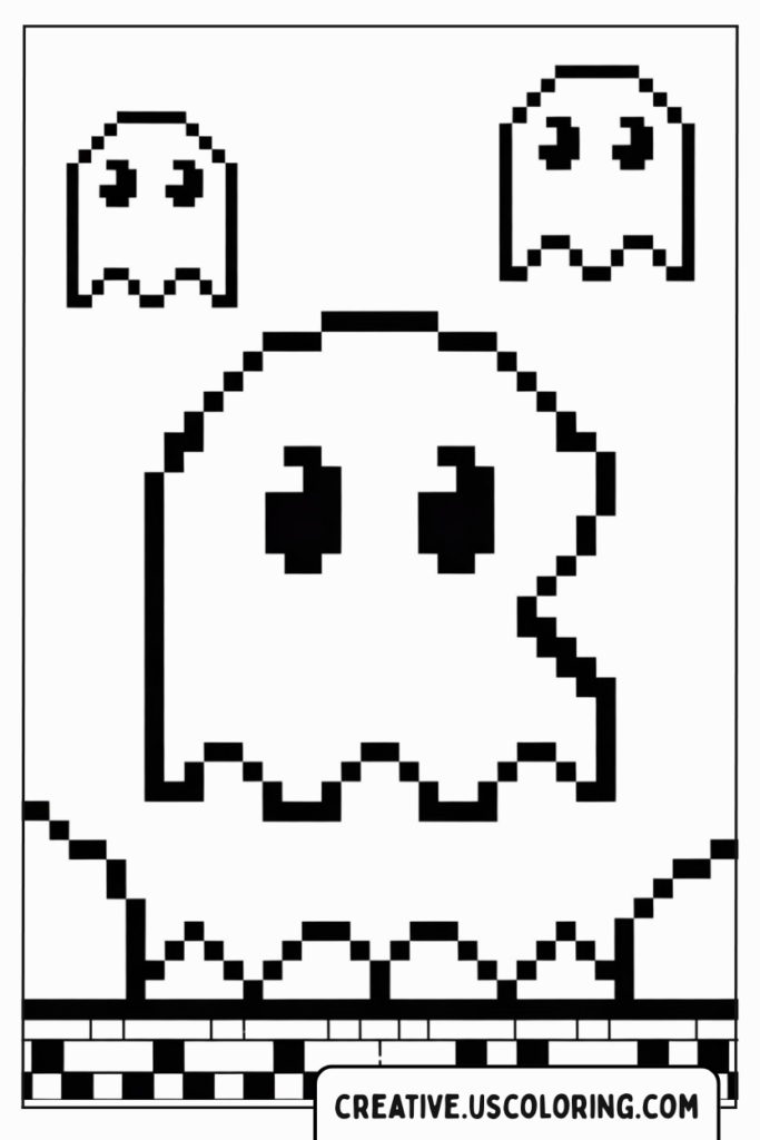 big-pixel-ghosts-from-pac-man-coloring-page