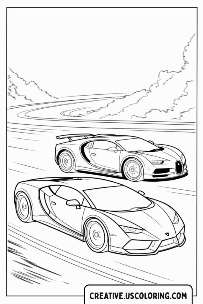bugatti-cars-racing-on-track-coloring-page