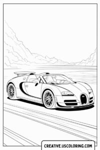 bugatti-sports-car-on-road-coloring-page