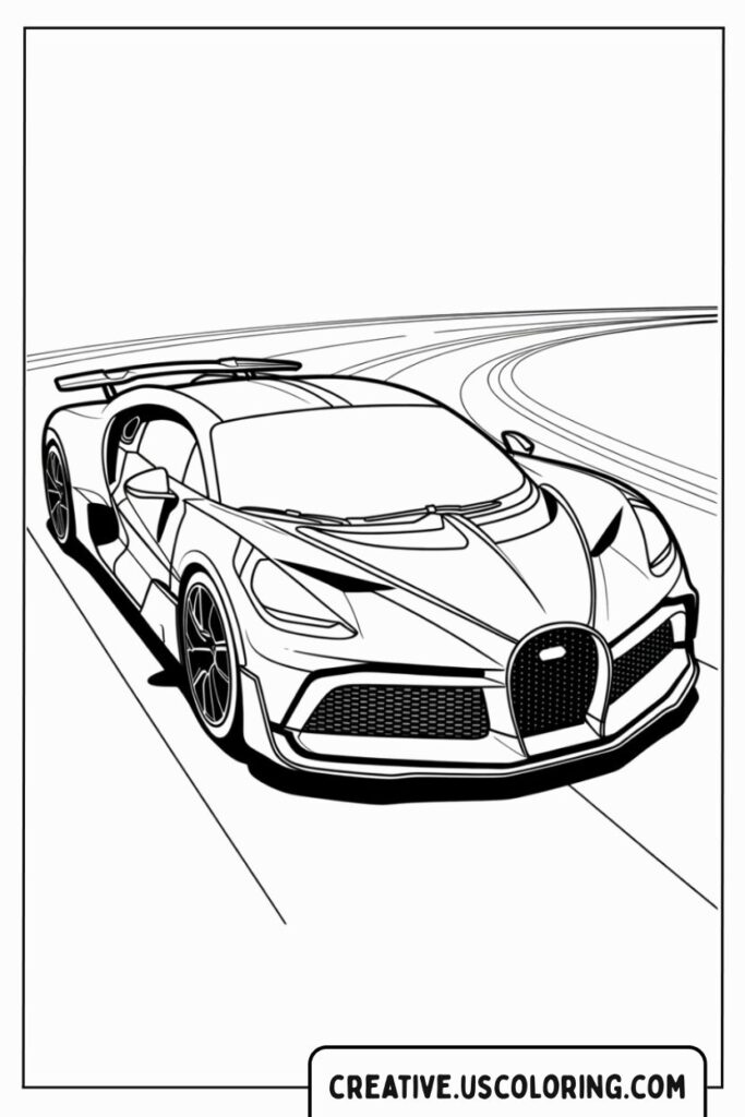 bugatti-sports-car-on-track-coloring-page