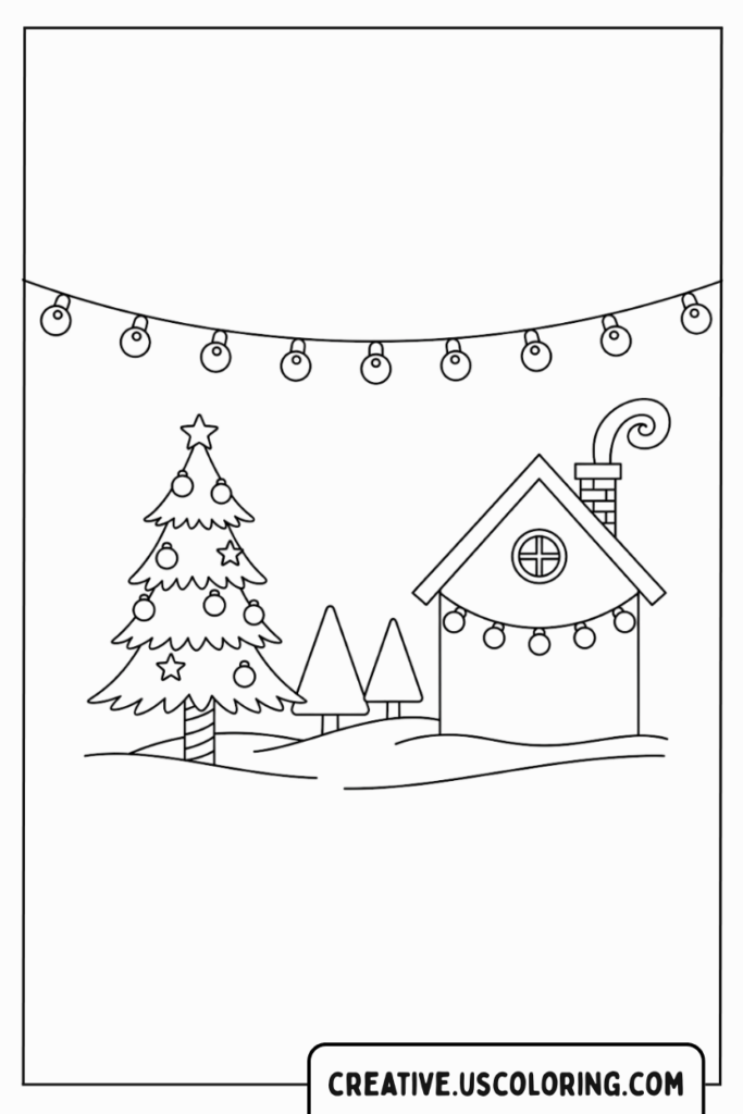 christmas-tree-and-house-with-lights-coloring-page