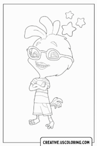 cool-chicken-with-glasses-and-stars-coloring-page