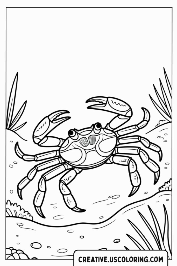 crab-walking-on-sand-coloring-page