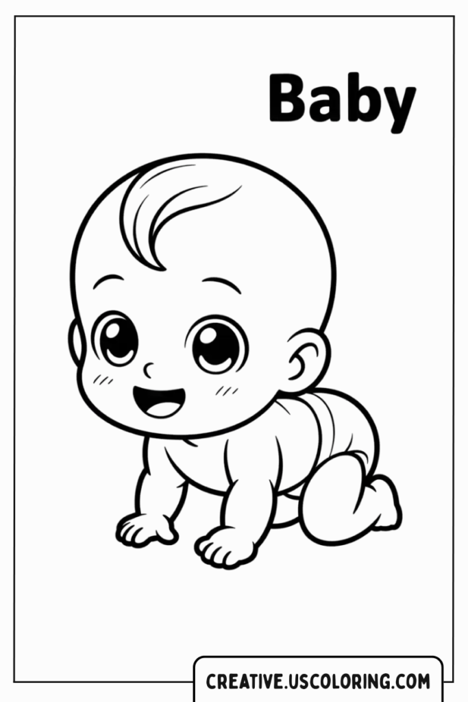 cute-baby-crawling-with-smile-coloring-page