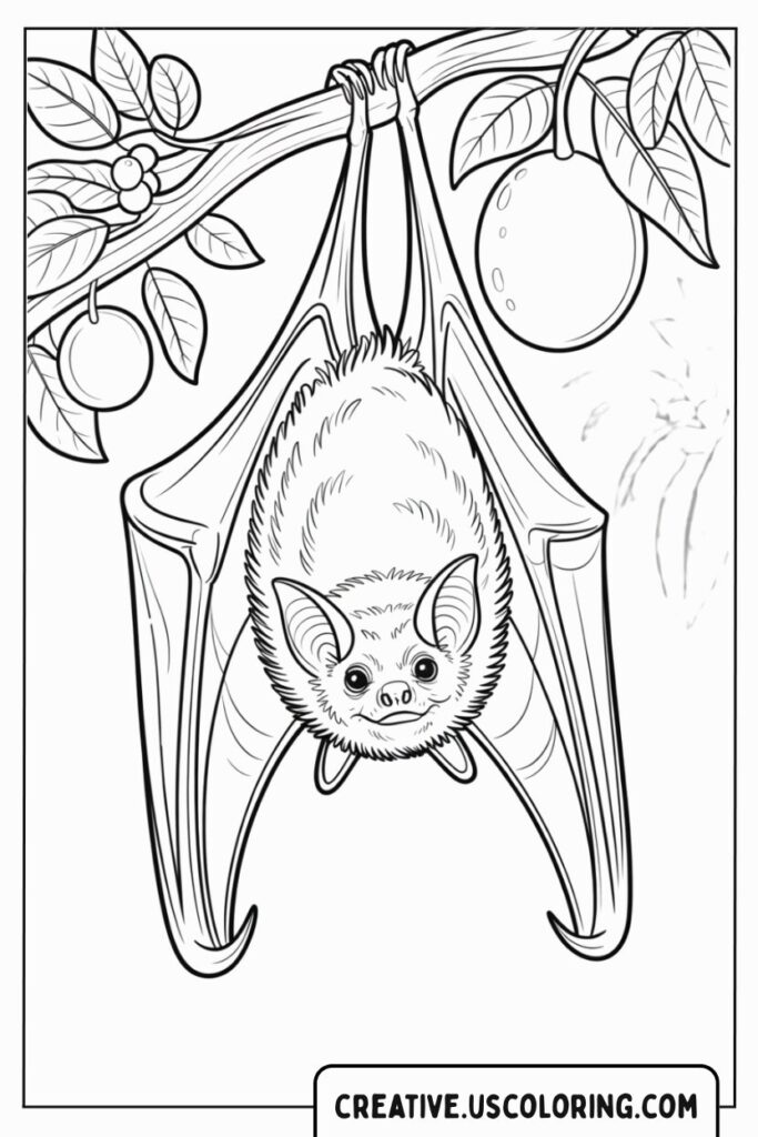 cute-bat-hanging-from-tree-coloring-page