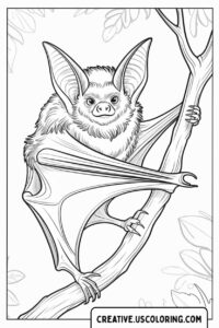 cute-bat-hanging-on-a-branch-coloring-page