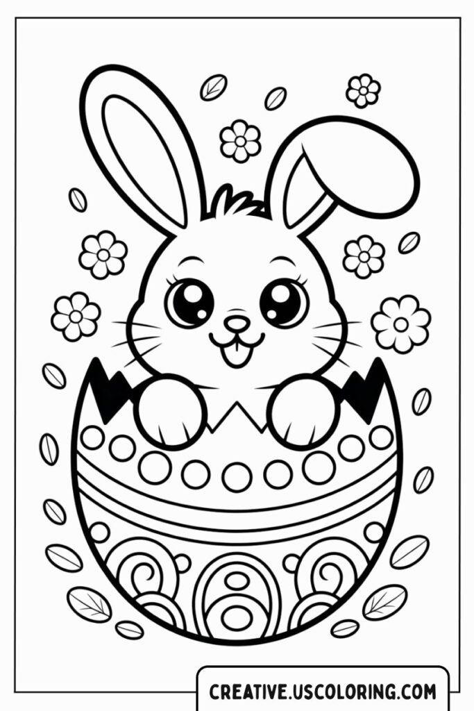 cute-bunny-peeking-out-of-easter-egg-coloring-page