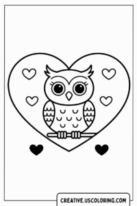 cute-owl-in-heart-with-hearts-coloring-page