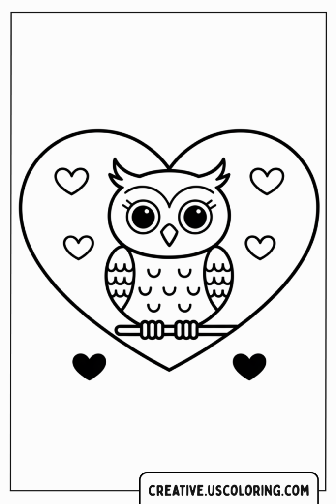 cute-owl-in-heart-with-hearts-coloring-page