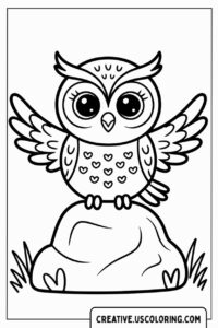 cute-owl-sitting-on-rock-coloring-page