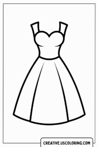 dress-with-spaghetti-straps-coloring-page