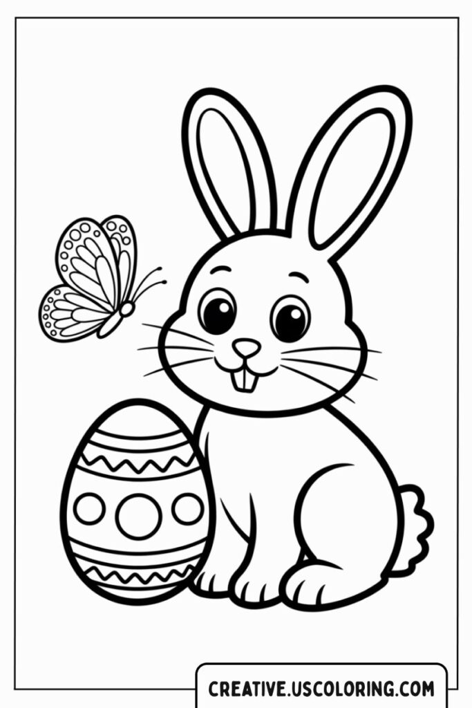 easter-bunny-with-egg-and-butterfly-coloring-page