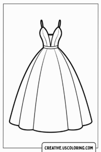 elegant-a-line-dress-coloring-page