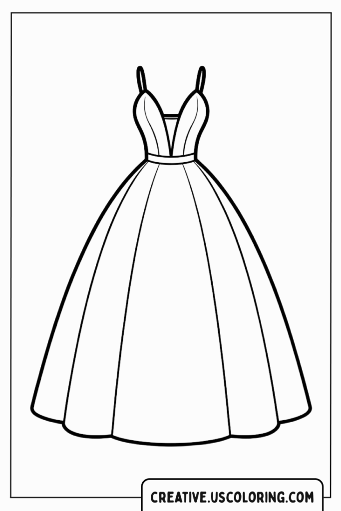 elegant-a-line-dress-coloring-page