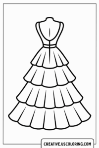 elegant-layered-dress-coloring-page