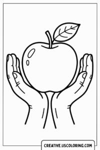 hands-holding-an-apple-coloring-page