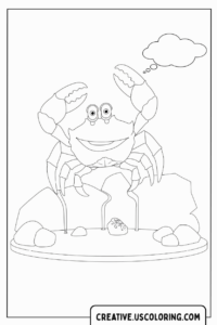 happy-cartoon-crab-with-thought-bubble-coloring-page