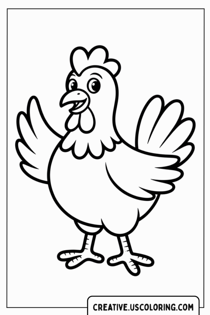 happy-chicken-with-wings-coloring-page