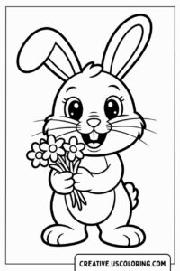 happy-easter-bunny-holding-flowers-coloring-page