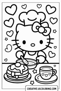 hello-kitty-cooking-pancakes-coloring-page