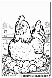 hen-sitting-on-nest-of-eggs-coloring-page