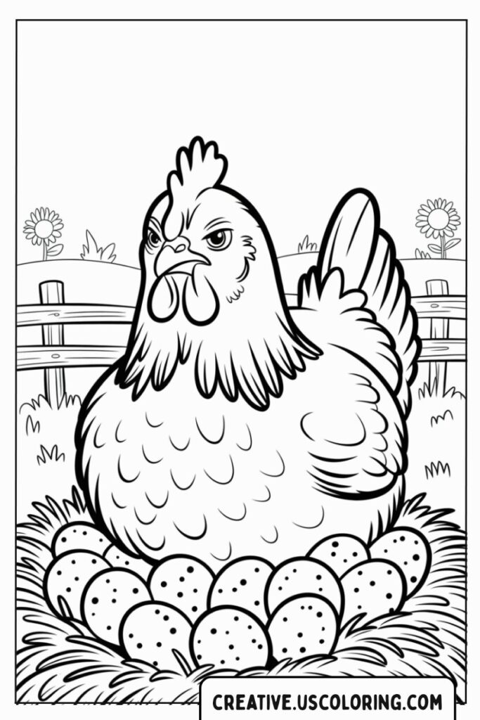 hen-sitting-on-nest-of-eggs-coloring-page