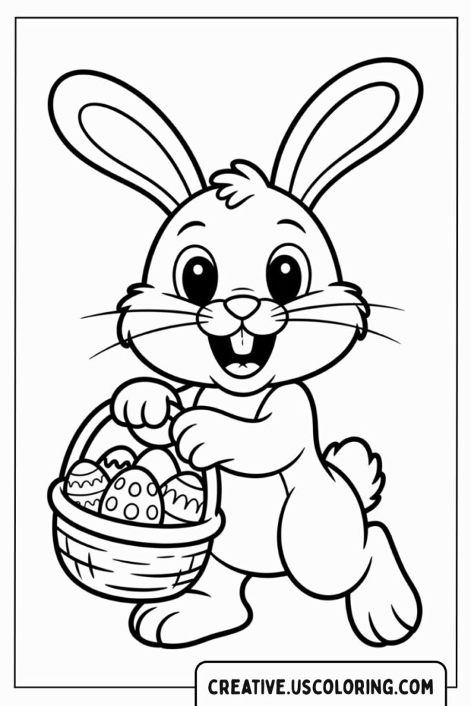 kawaii-easter-bunny-with-basket-of-eggs-coloring-page