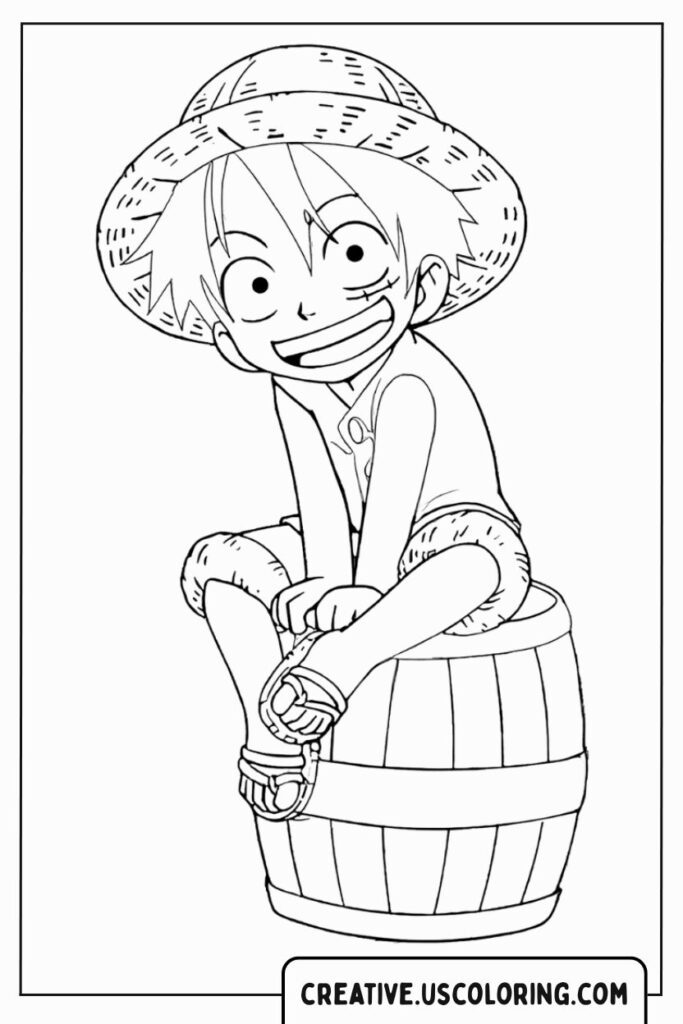 luffy-sitting-on-barrel-coloring-page