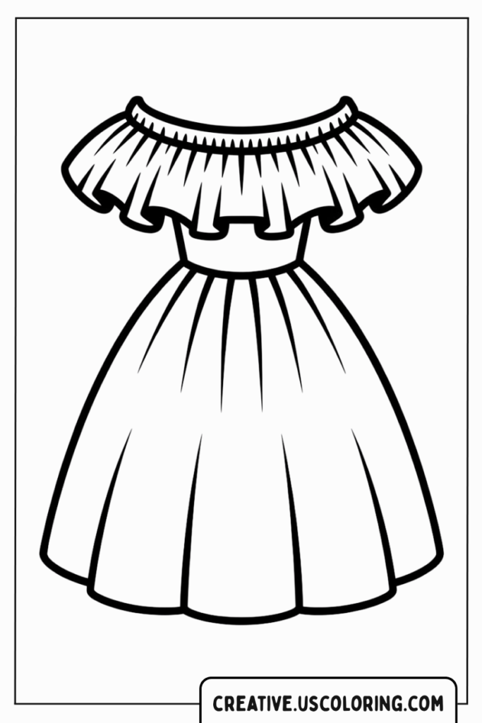 off-shoulder-dress-coloring-page