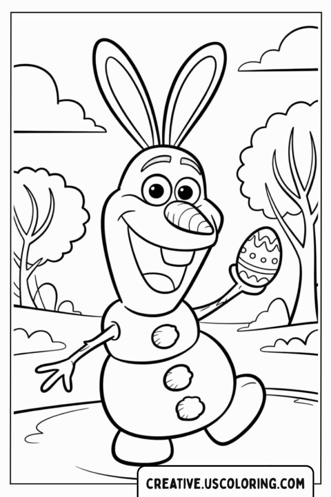 olaf-holding-easter-egg-coloring-page