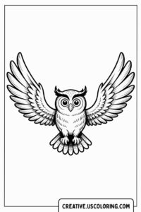 owl-with-open-wings-coloring-page