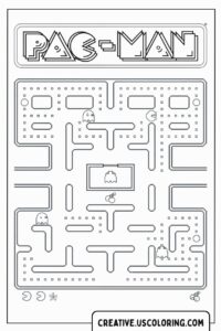pac-man-game-level-coloring-page