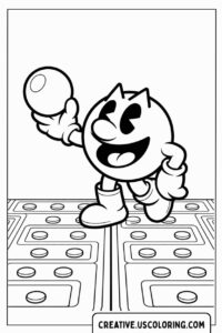 pac-man-holding-ball-coloring-page