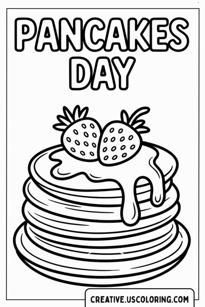 pancakes-with-strawberries-and-syrup-coloring-page