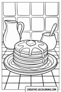 pancakes-with-syrup-and-butter-coloring-page