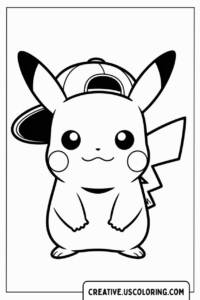 pikachu-wearing-cap-coloring-page