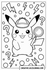 pikachu-with-magnifying-glass-and-hat-coloring-page