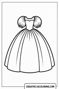 puffy-sleeve-ball-gown-coloring-page