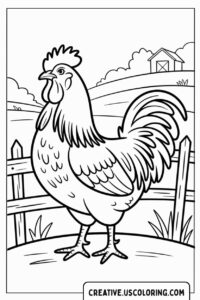 rooster-standing-in-farmyard-coloring-page