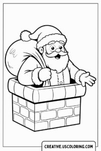 santa-climbing-out-of-chimney-with-sack-coloring-page