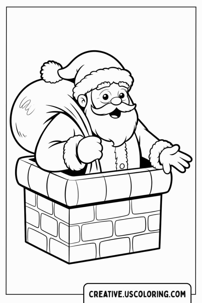 santa-climbing-out-of-chimney-with-sack-coloring-page