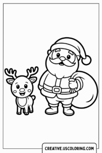 santa-with-reindeer-coloring-page