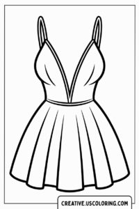 sleek-v-neck-dress-coloring-page