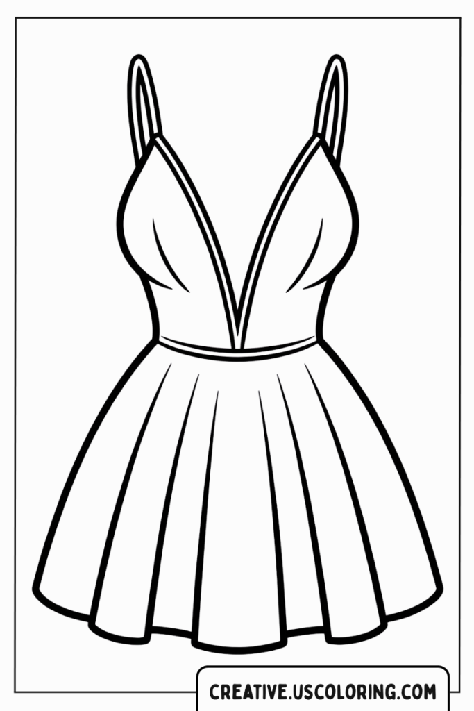 sleek-v-neck-dress-coloring-page