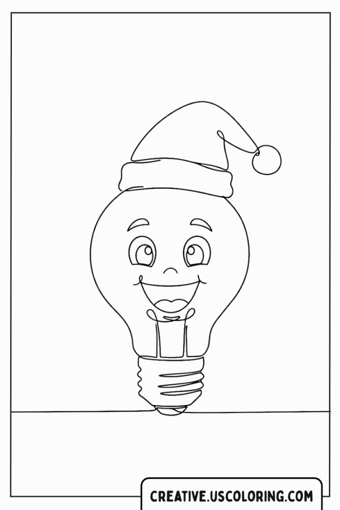 smiling-light-bulb-wearing-a-santa-hat-coloring-page
